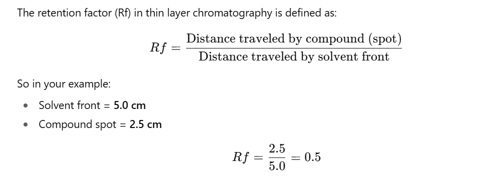 retention factor in thin layer chromatography